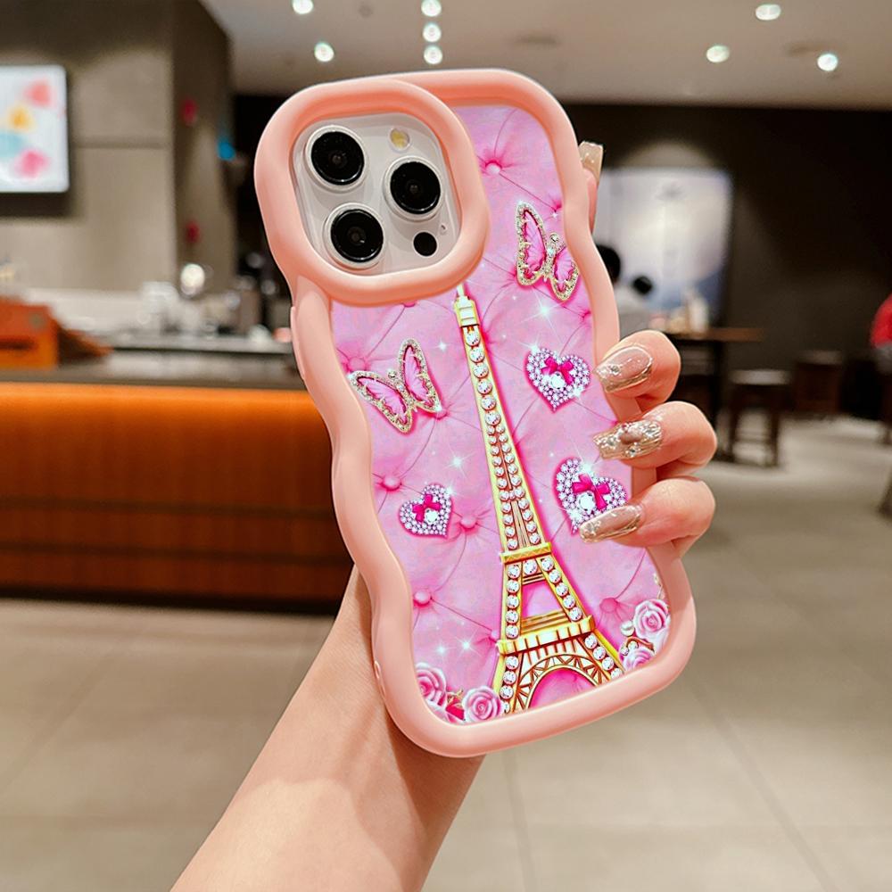 Macaron Soft TPU Phone Case for Samsung A11 A12 A13 A14 A15 A23 A24 A25 A52 A53 A54 A55 A30 A50 S20 S23 FE S24 Ultra Cover Ae62 Butterfly Eiffel Tower