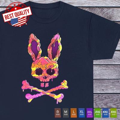 Fashion Novelty Rabbit T Shirt Psychedelic Style Bunny Psycho Tee Bunnies