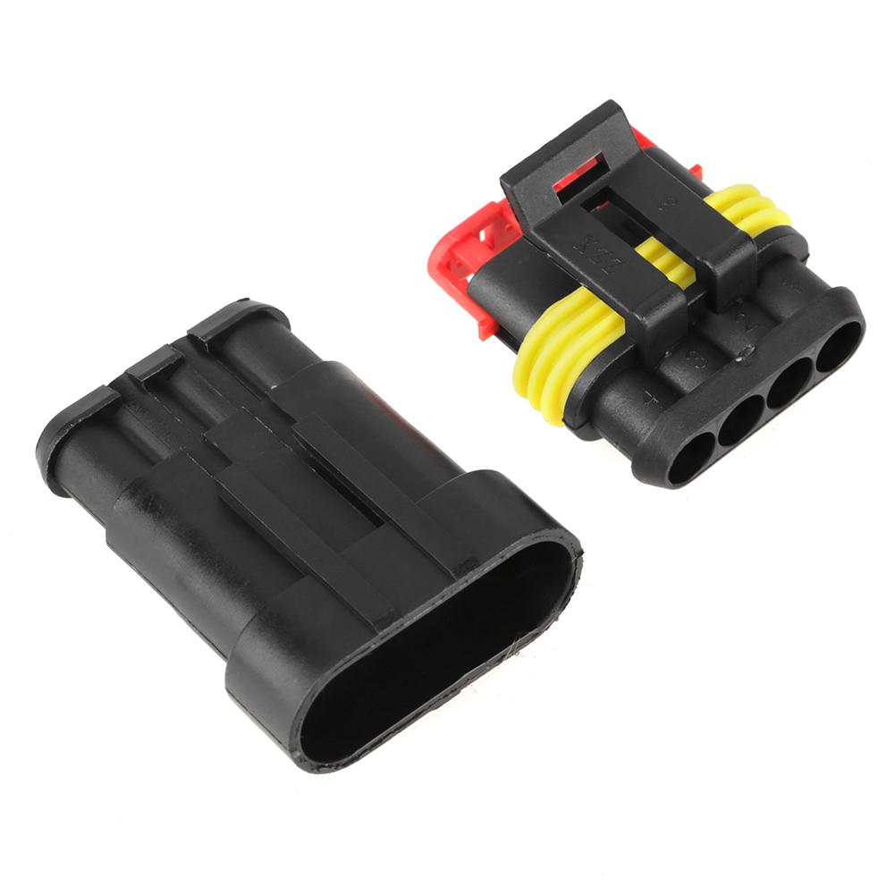 5 Kits 4pin Way Sealed Waterproof Electrical Wire Connector Plug for Car Automobile