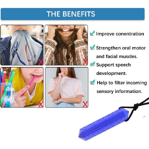 6 Packs Chew Necklaces for Sensory Kids with Autism, Chewing Necklace for ADHD, SPD