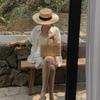 Neuer Frühling Sommer Flacher Oberteil Großer Schirm Schatzgras Mode Sonnenhut Outdoor Reise Sonnenschutz Strand Flacher Oberteil Gras Hut Verkauf