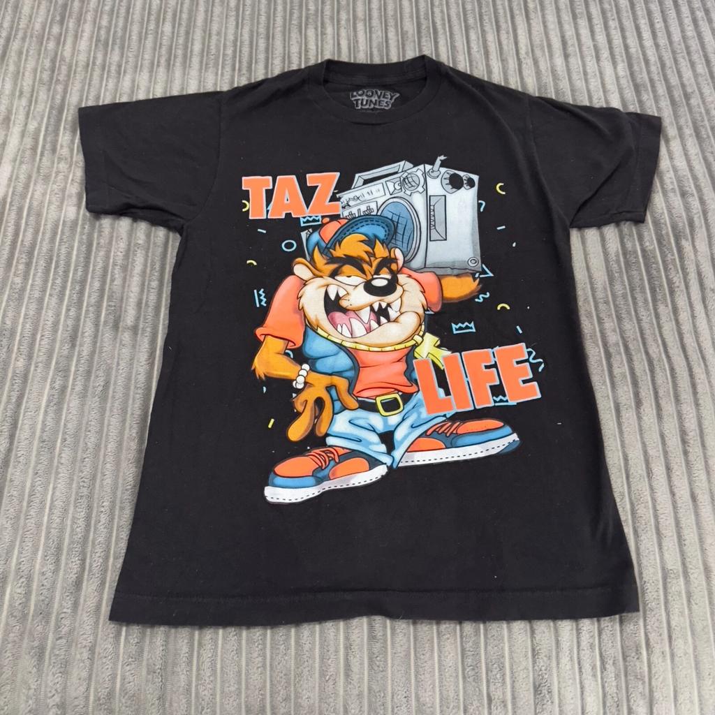 Looney Tunes Taz Life Tasmanian Devil T-shirt Adults S Black Graphic Streetwear