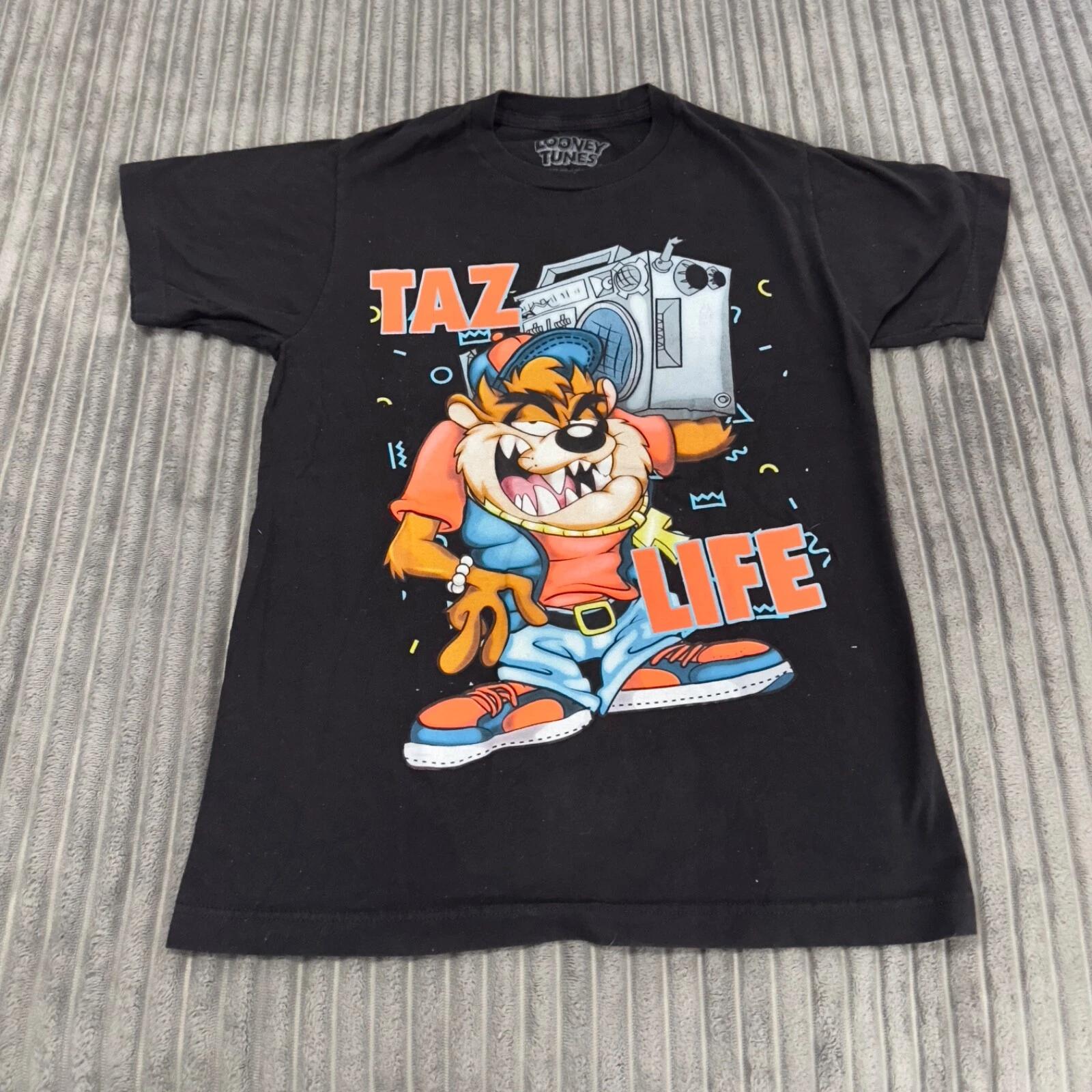 Looney Tunes Taz Life Tasmanian Devil T-shirt Adults S Black Graphic Streetwear L