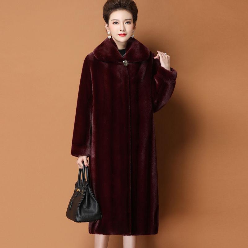 Winter Mohair Warm All-Match Plus Baumwolle Dicker Mantel Damen Länge Mantel Damen Pelzmantel Damen Nerz Pelz High-End Nerz Pelzmantel Jacke