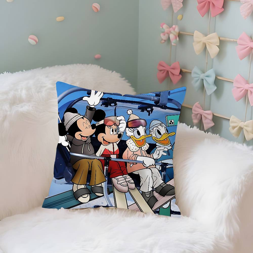 Mickey And Friends Case Plush Fabric Soft Pillowcase Double Sided Print Cushion Cover Household Gifts