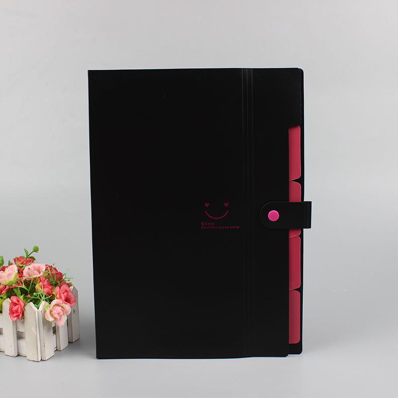 

Папка-аккордеон формата А4 конфетного цвета: Большая вместимость, многослойный держатель для документов на кнопках Custom Accordion Bag чёрный