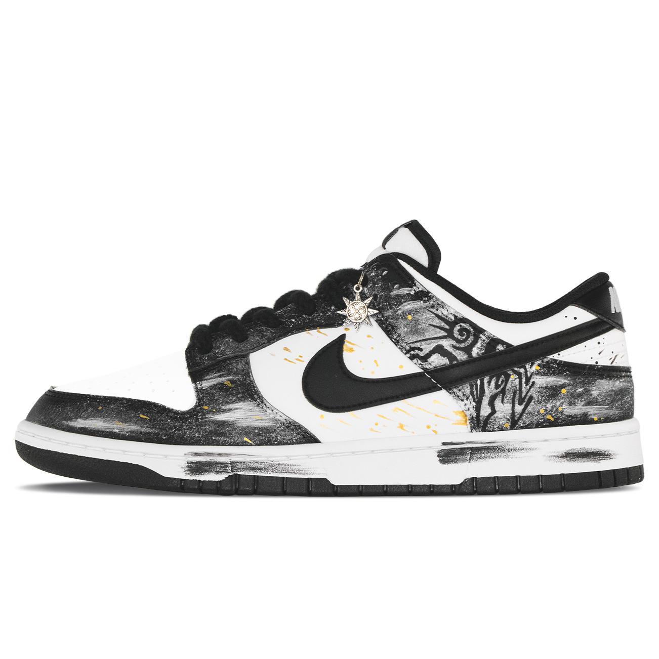 

Nike Dunk Cushioning Abrasion Resistant Breathable Low top Skateboard Shoes Unisex Black White Gold DD1391-100(Team1302-) 35.5
