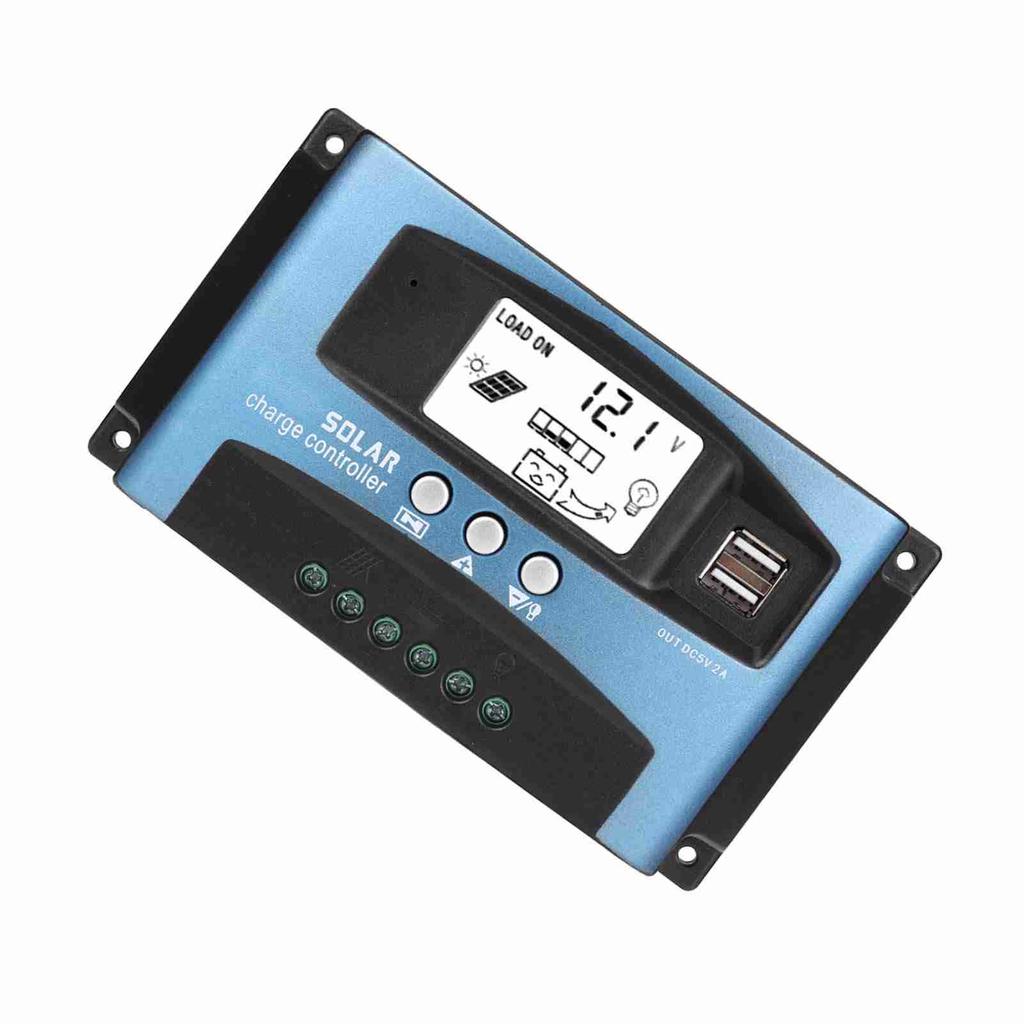 MPPT 60A Solarladeregler Dual-USB LCD-Display 12V 24V