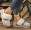 Fashion Thick Bottom Woolen Slippers Women Winter New Style Fleece Lined Bootie Toe Covering Half Slippers Leisure Footw Pantuflas Mujer