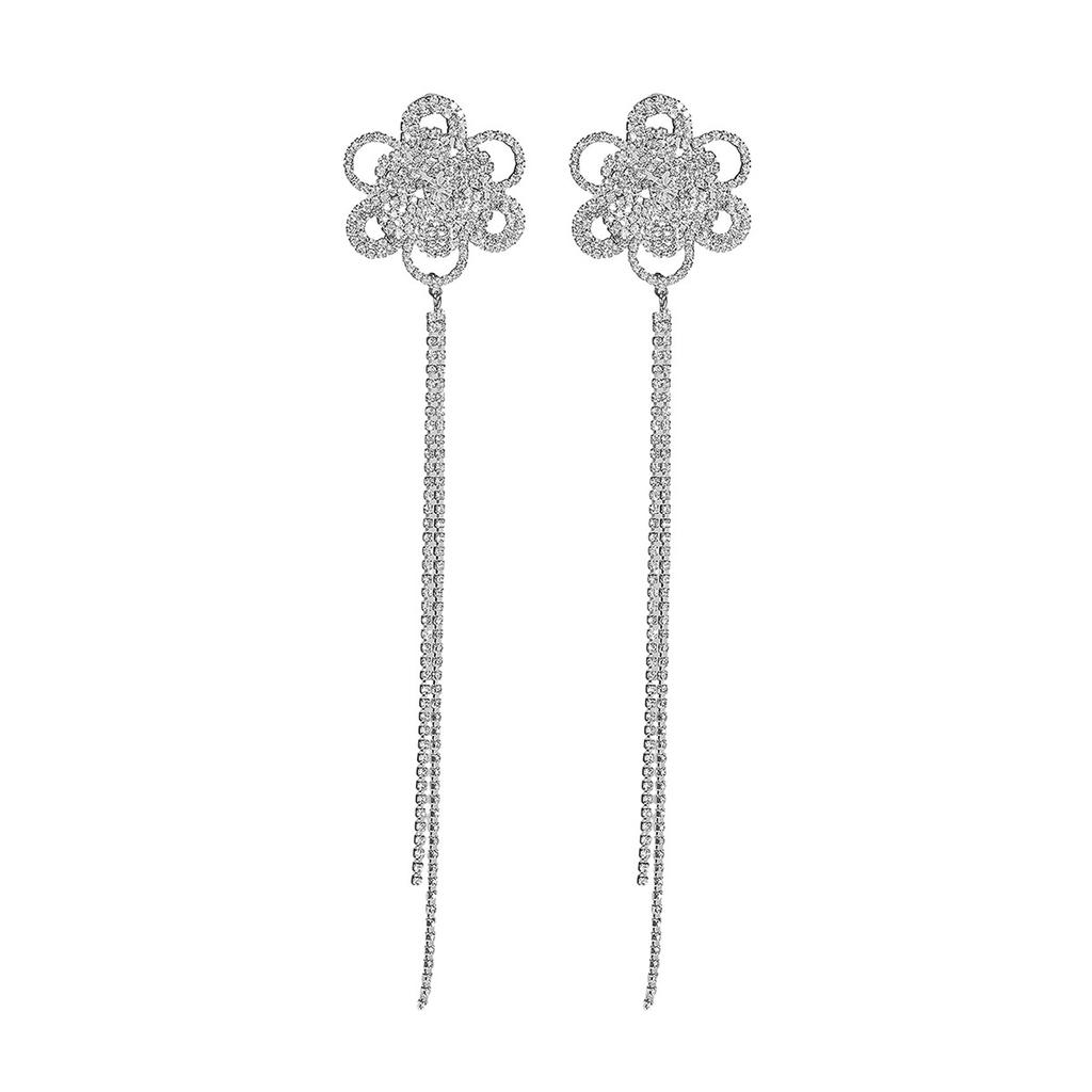 High-end luxury long 2-line fringed earrings