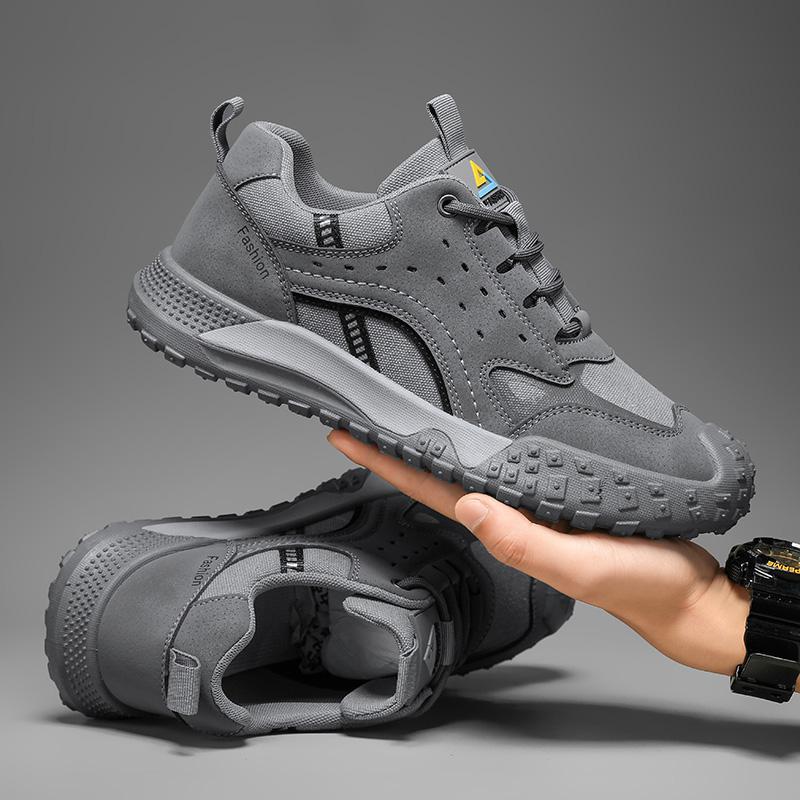 

New Korean version of youth trend thick-soled mesh breathable sports and leisure shoes, non-slip outer mountaineering men s shoes 39 серый