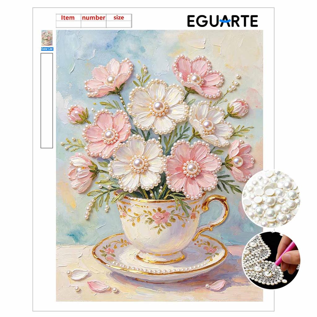 Floral pearl painting handmade DIY 5D creative ornaments living room home decoration painting