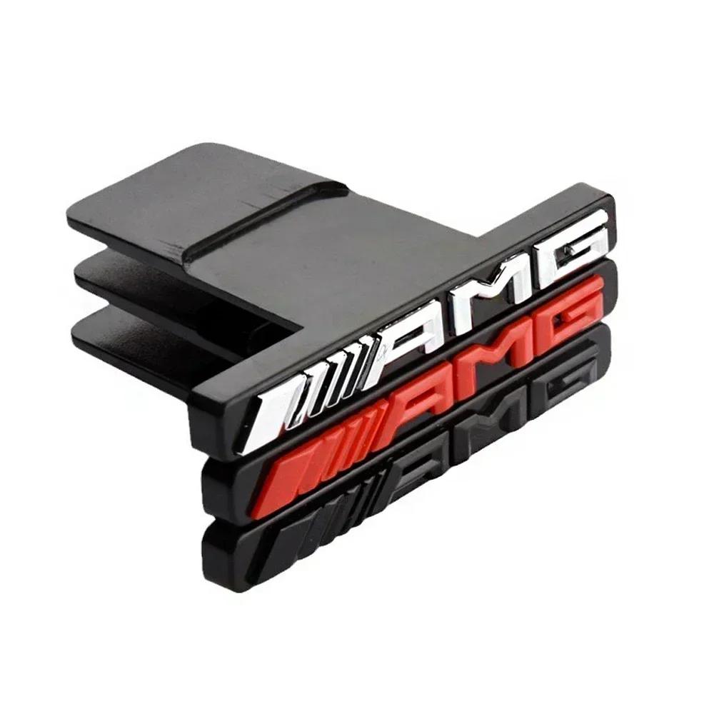 ESU5 1pcs 3D AMG Logo Emblem Car Front Grille Badge For Mercedes Benz w211 W124 W169 W176 W177 W202 W203 W204 W205 W210 accessories