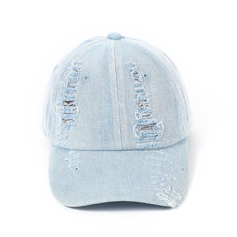 Hat Men'S Spring Summer Fashion Ripped Baseball Cap Cowboy Cap Women'S Outdoor Sunscreen Visor