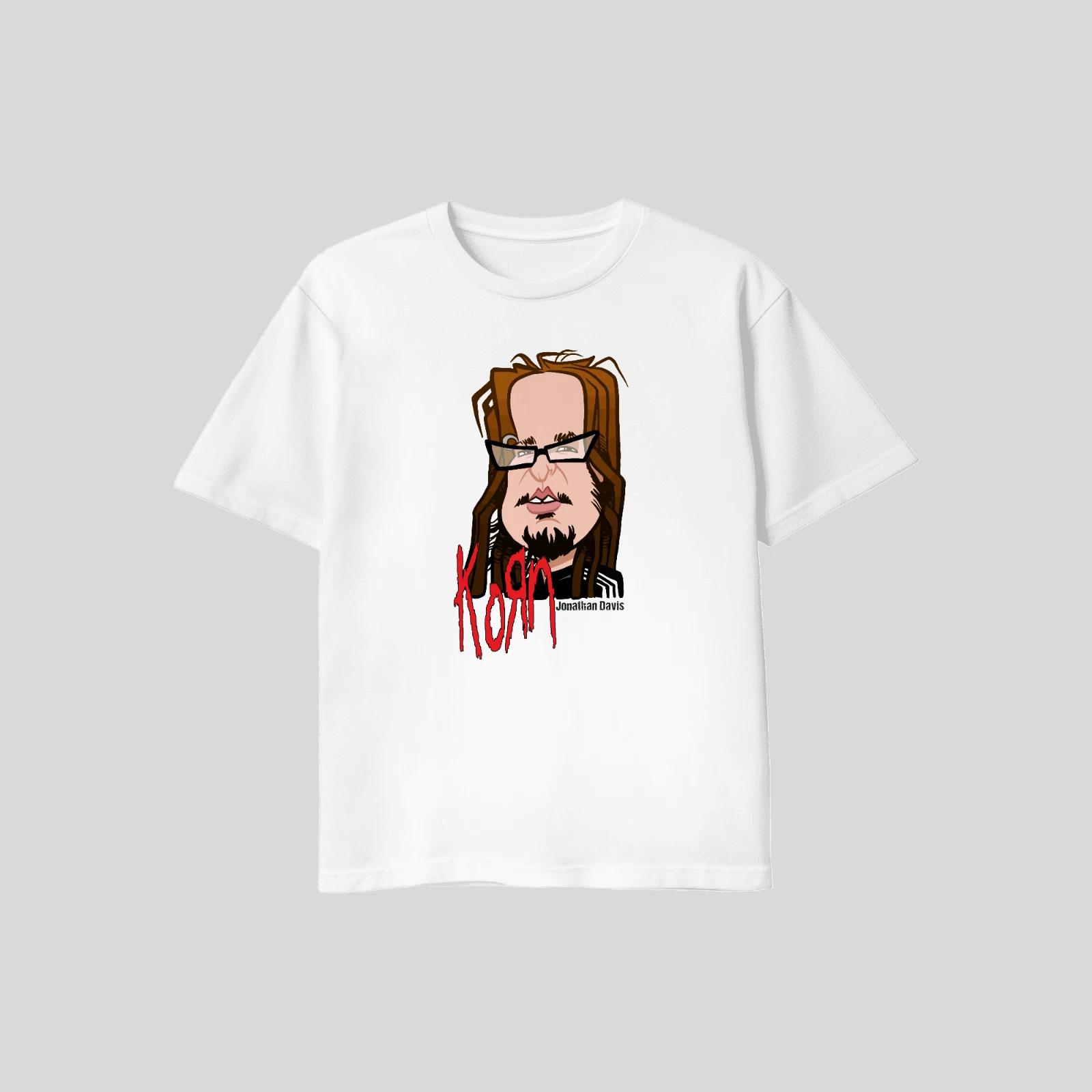 Unisex Adult Casual Graphic Korn Jonathan Davis Caricature T Shirt ... XXXL