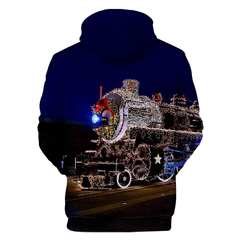 Pánské tričko s dlouhým rukávem vánoční 3D potištěné tričko s kapucí mikina topy halenka