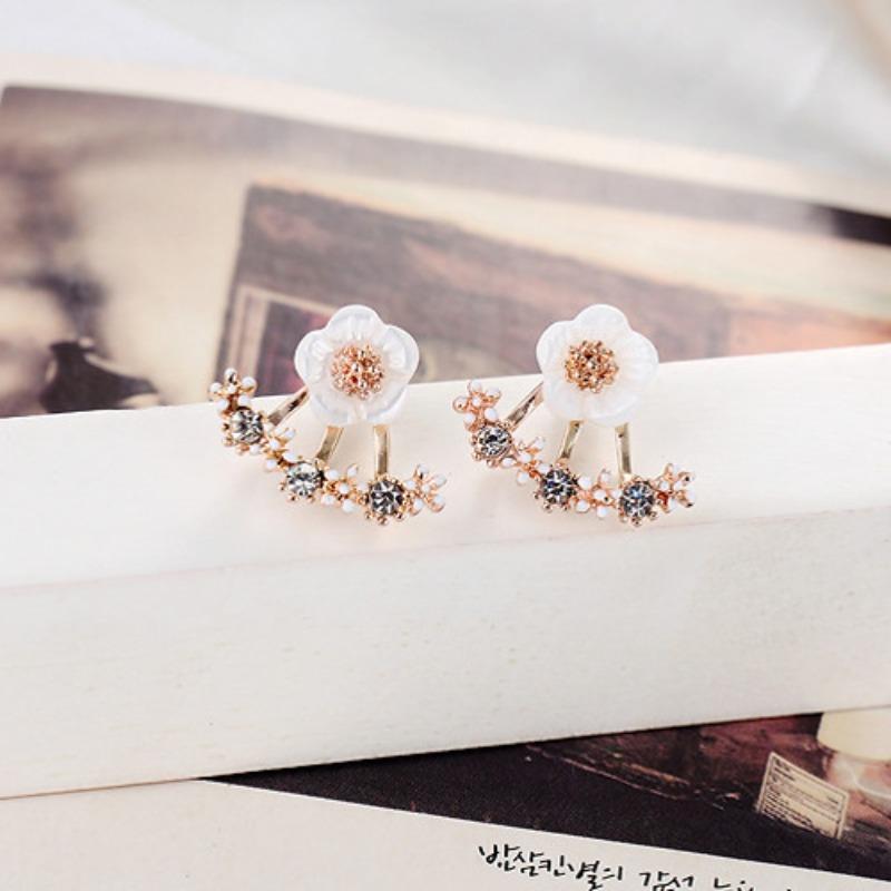 

Цветочные серьги Модные серьги Модные серьги-гвоздики с подвеской сзади, креативные серьги двойного назначения с ромашками для женщин