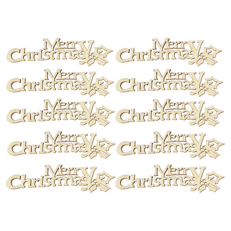 10pcs Wooden Merry Christmas Letters DIY Wood Craft Table Christmas Decorations for Home Xmas Navidad Natal New Year Party Gift