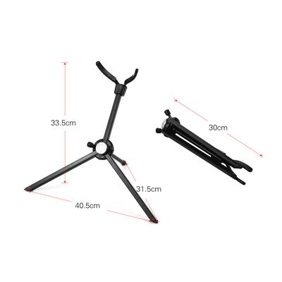 Portable Tenor Saxophone Stand Sax Floor Stand Holder Stainless Steel Foldable with Carry Bag