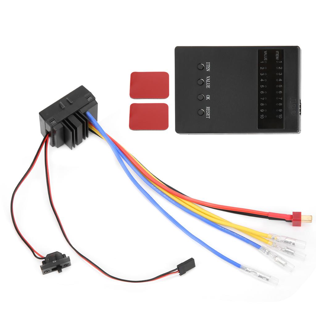 RC 80A Brushed Waterproof ESC Speed Controller with Program Card Set for 1 8 1 10 RC Cars
