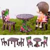 Miniature Resin Table and Chair Decoration Set for Garden Dollhouses Accessories Resin Table and Chair Decoration Set Miniature