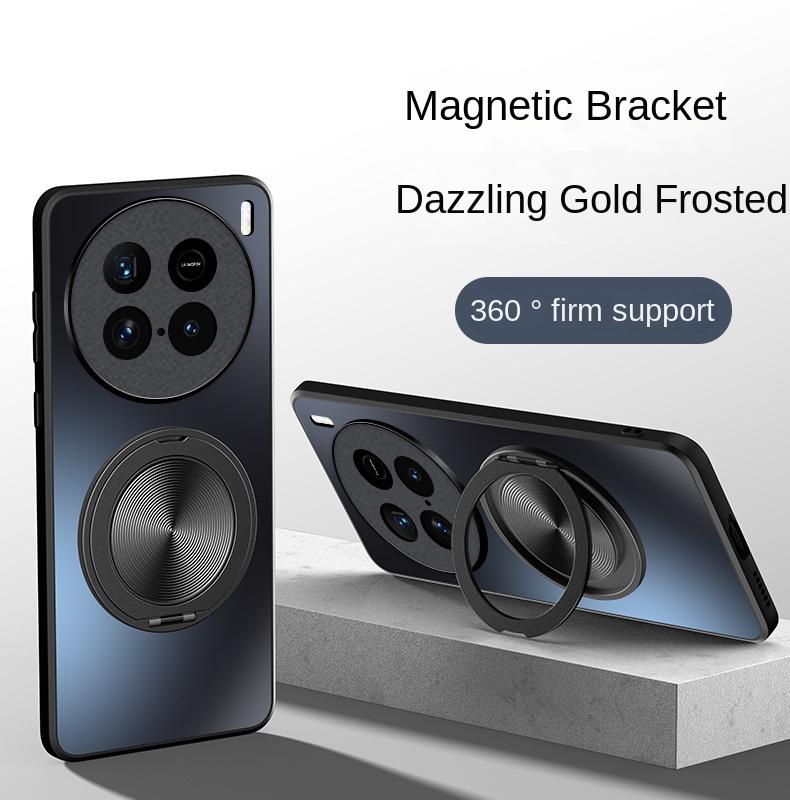 

Для VIVO X100 Ultra Case Hard Matte With Ring Magnetic Protective Back Cover Case For VIVO X100 PRO X100S X100Ultra Phone Shell For VIVO X100 Ultra чёрный