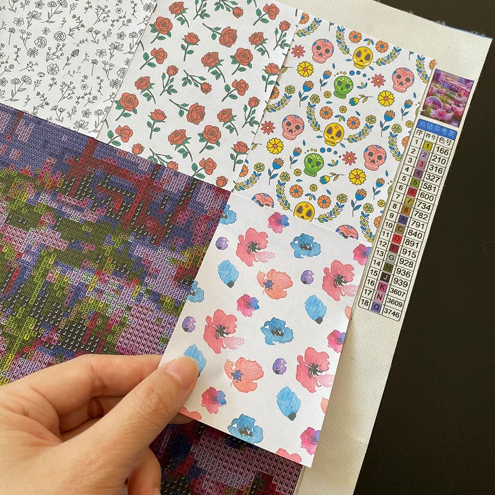 Flower Release Papers for Diamond Painting, Pack of 60 Floral Release Sheets Single Side Paper Cover Replacements for 5D Diamond Art Tool