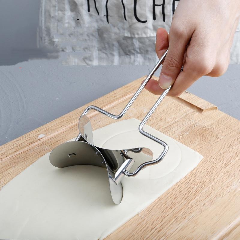 2Pcs/Sets Dumpling Making Tool 304 Stainless Steel Pinch Dumpling Skin Pusher Mold Dumpling Maker Set Dumpling Making Artifact