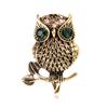 Animal Bird Owl Brooch Shiny Crystal Owl Metal Pin Men's Women's Clothing Backpack Decorations Jewerly Gift Accessories