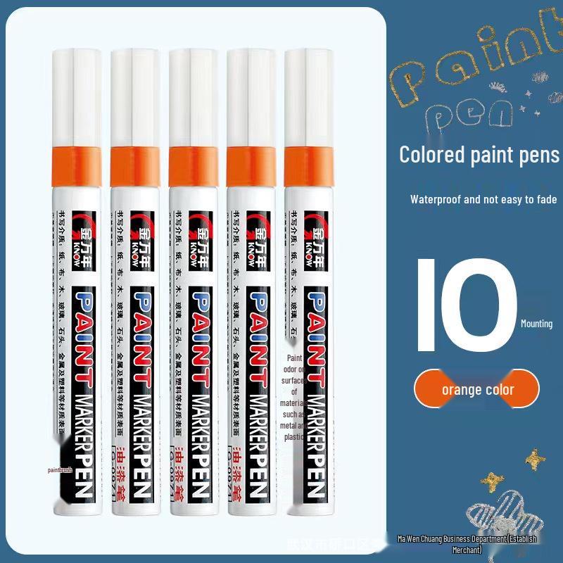Jin Wannian Oil-Based Waterproof Touch-Up & Marking Pen for Metals