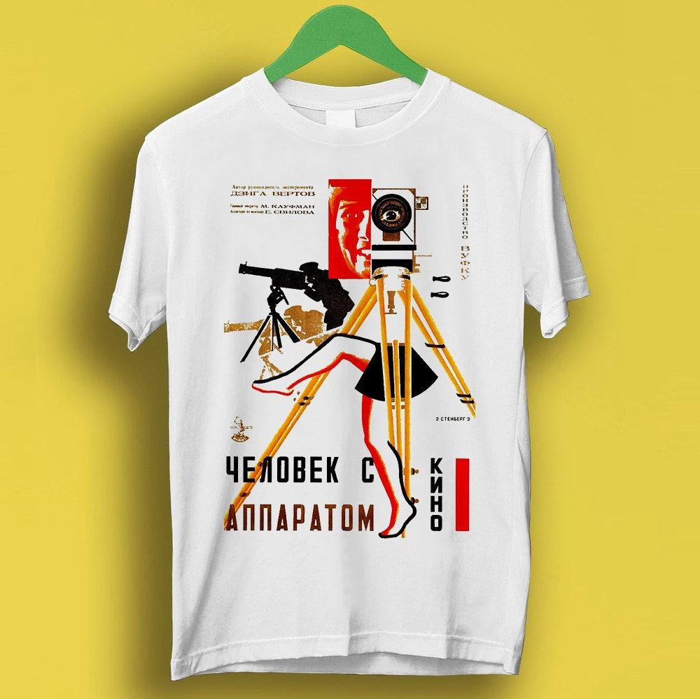The Man with Movie Camera Soviet Film Gift Funny Meme Tee Style Unisex Gamer Cult Movie Music T Shirt Men Women All-Season S разноцветный