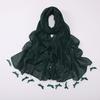 New Chiffon Hijab Veil Scarf Hand-Sewn Glass Tube Bow Long Scarf Gauze Horse Muslim Women Hijab Islam Turban Headscarves Ladies