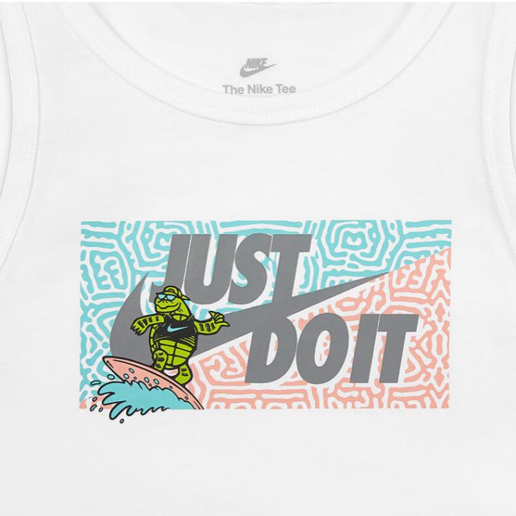Nike Cartoon Surfing Turtle Letter Logo Print Vest Kids Tops DQ3878-100