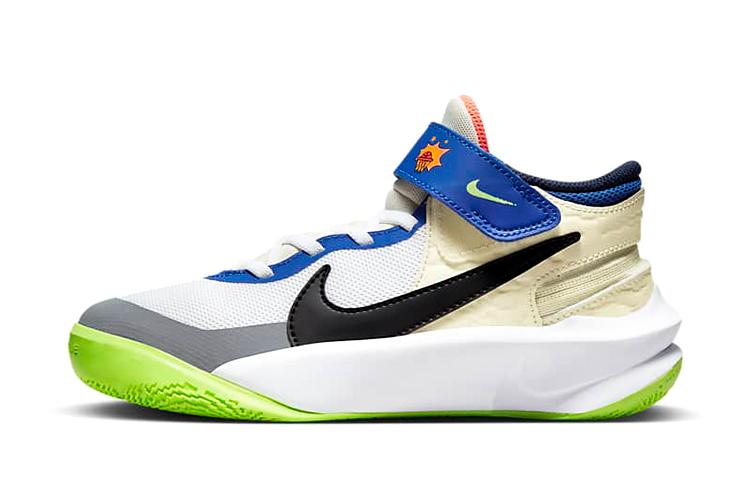 

Nike Team Hustle D 10 SE Team Slip Resistant Cushioning Abrasion Resistant Mid top Children s Basketball Shoes FB1395-101 38.5