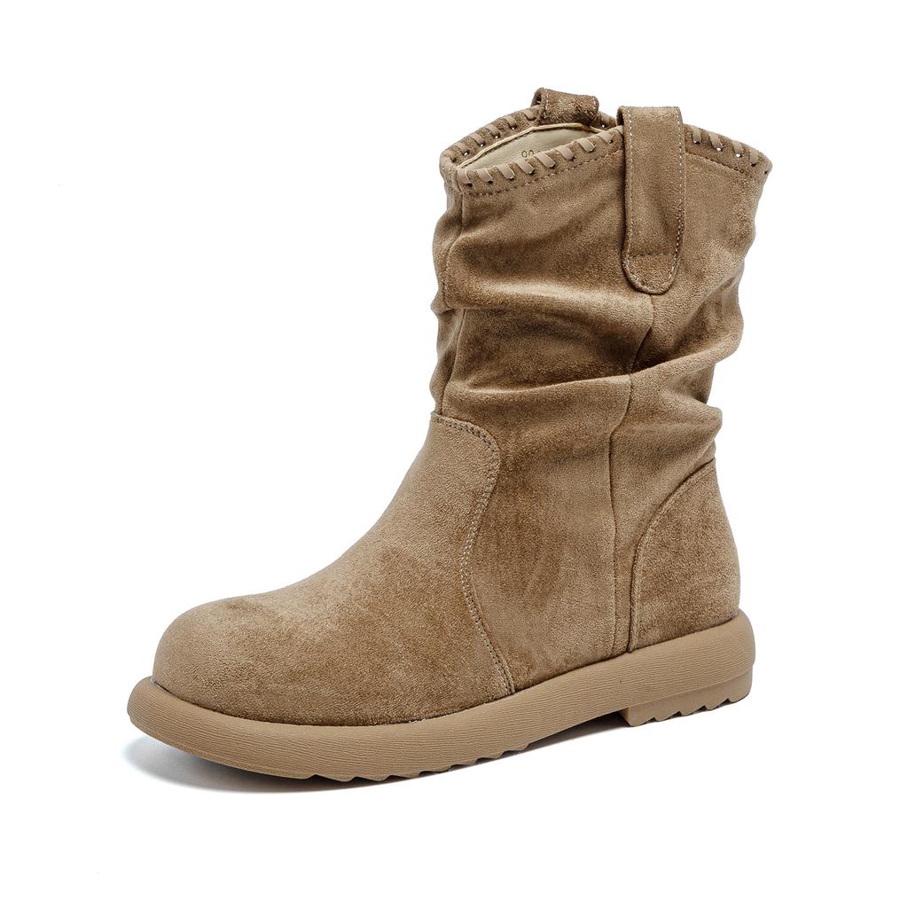 Pile Boots Women's Autumn New Thick-soled Heightening Cashmere Versatile Casual Martin Boots Short Boots