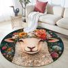 Vintage Wreath Animals,Round Area Rug,Carpet Rug for Living Room Bedroom Sofa Playroom Decor,Non-slip Floor Mat