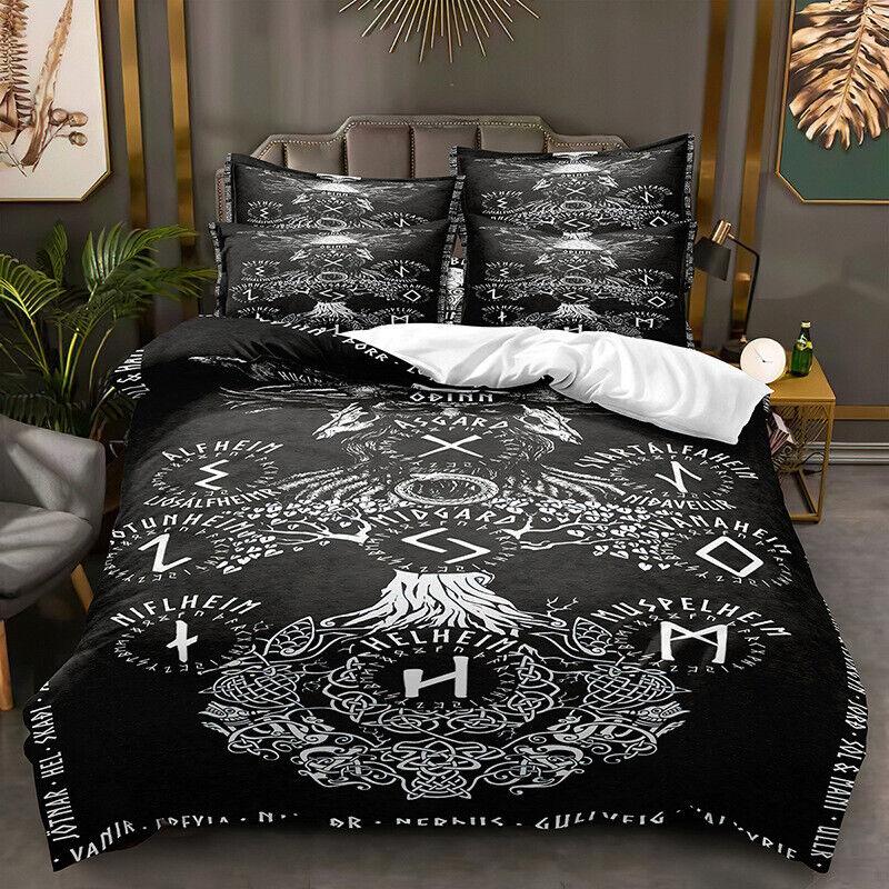 Viking Mythology 3D Duvet Cover Pillowcase Single Double King Bedding Set Gift