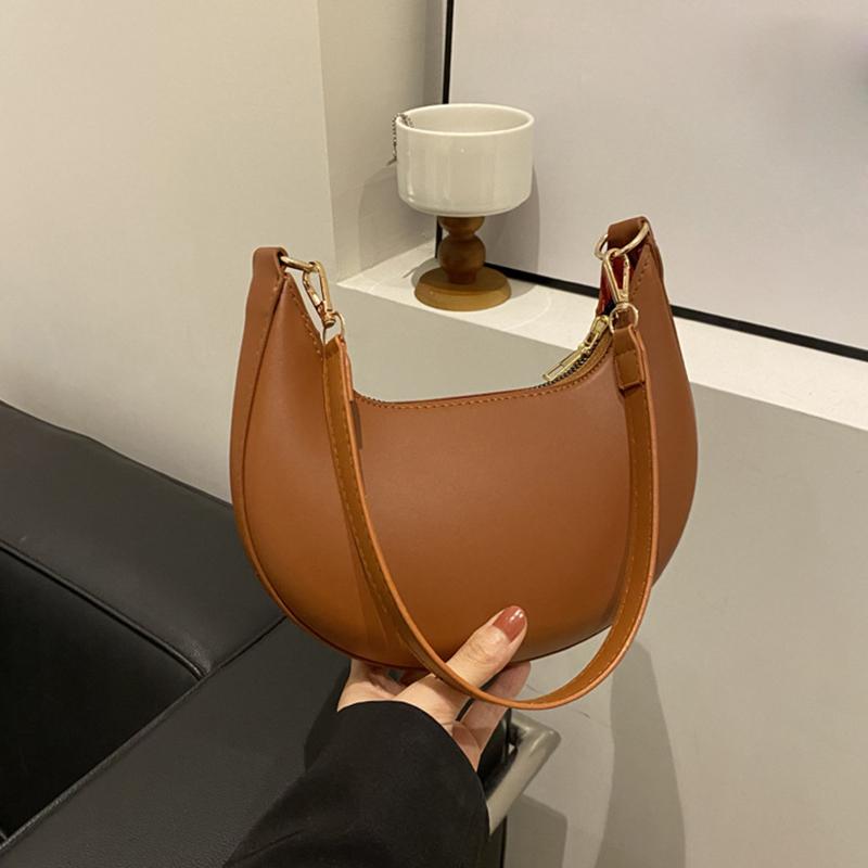 New Fashionable High-end Moon-shaped Baseball Bag Showing Luxury Women's Single Shoulder Bag Underarm Hobo Bag