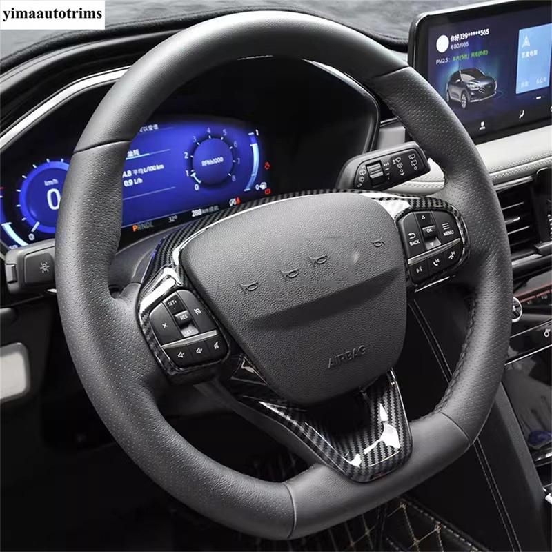 For Ford Escape / Kuga  - 2025 Car Steering Wheel Button Frame Stickers Cover Trim Matte Carbon Fiber Accessories Interior