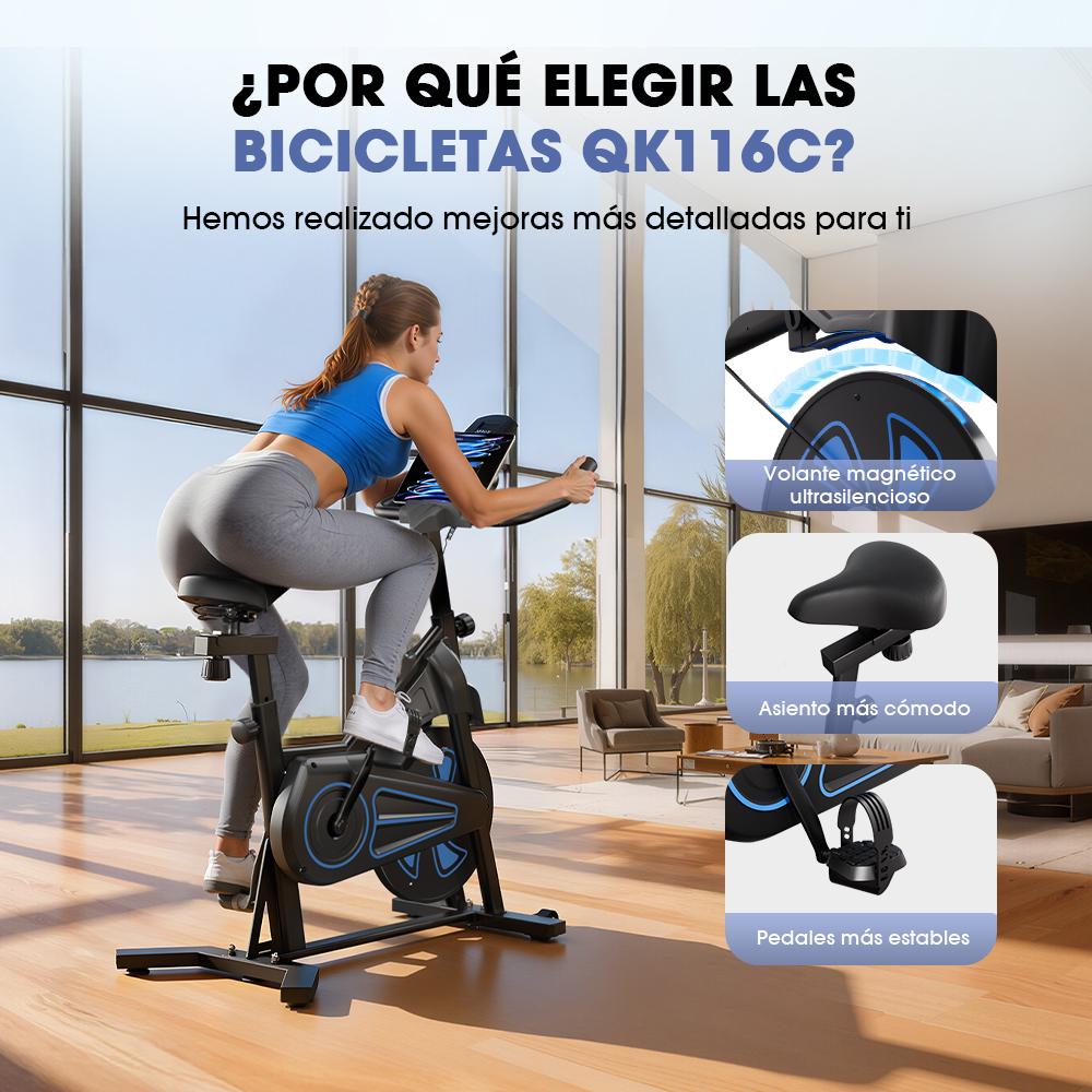 Indoor Cycling Bike iScooter QK116 6KG Flywheel Adjustable Resistance Magnetic Spin Bike LCD Screen Silent Belt
