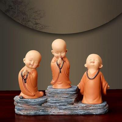 Resin Cute Little Monk Sculptures and Figurines Home, Room Car, Office,  Table Decoration and Accessories Wealth Luck Decor