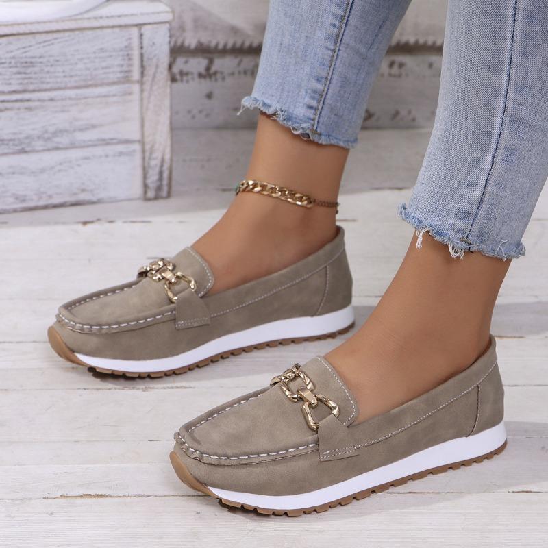 Women's Retro Slip-On Loafer Flats, Comfortable Driving Moccasins, Plus Size Casual Shoes for Spring Fall
