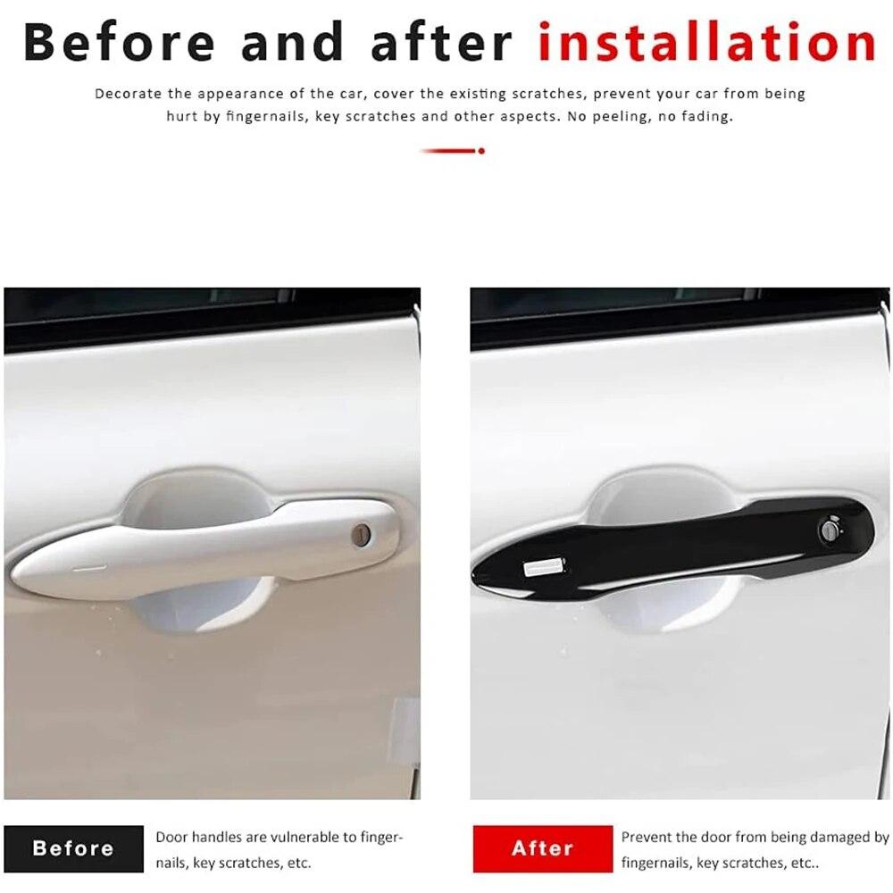4x for Toyota Yaris Cross Hybrid 2022 2023 XP210 Stickers   Glossy Black Car Door Handle Cover Trim Styling Accessories
