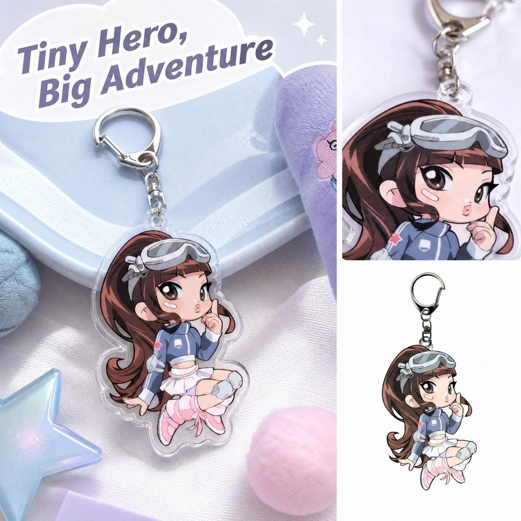 Decorative Acrylic Keychain Charm for Bags, Backpacks, Keys and Purse Accessories