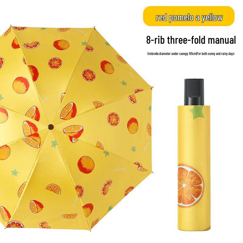Large 3-Person Umbrella: Reinforced, Dual-Use for Sun and Rain, with Black Glue Sunscreen.
