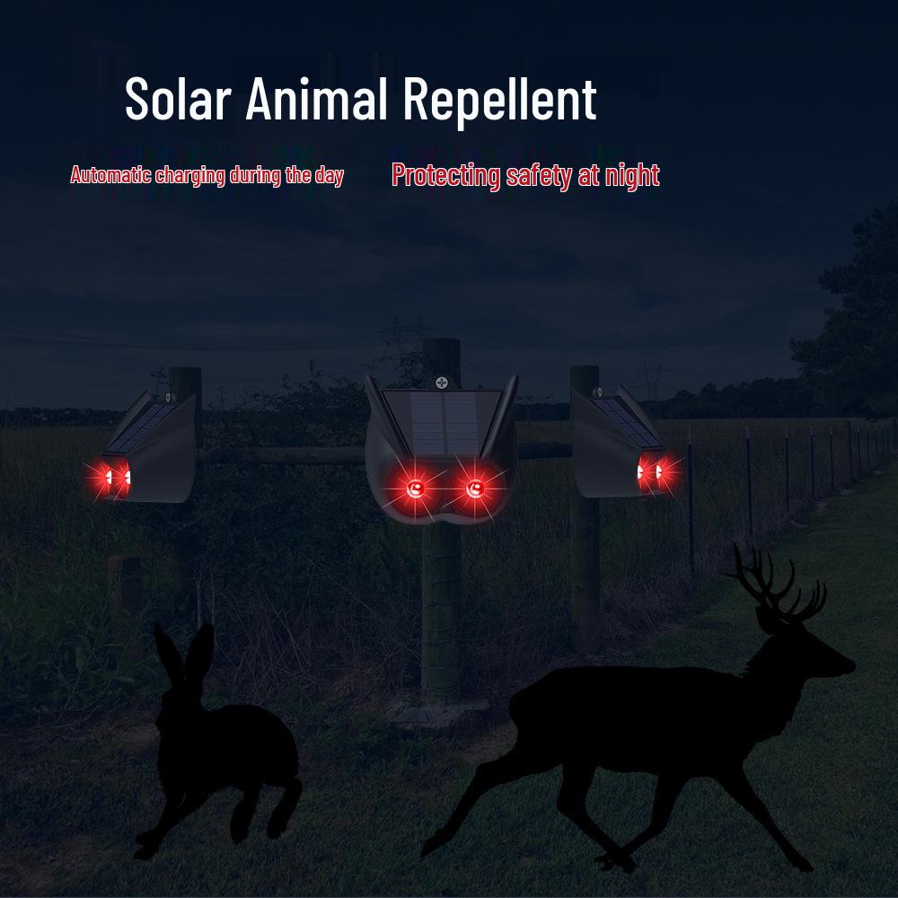 Solar-Powered Red Light Repellent for Rabbits, Wolves, Bears, Deer, and Weasels