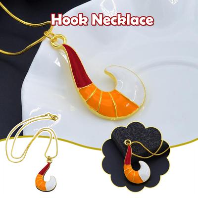 Goldene Halskette mit Fischhaken, niedliche Form, Katzenschwanz mit Glöckchen-Anhänger, Damen-Halsketten