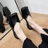 Women's Summer Square Toe Sandals Plus Size Casual Buckle Sandals Office Sandals