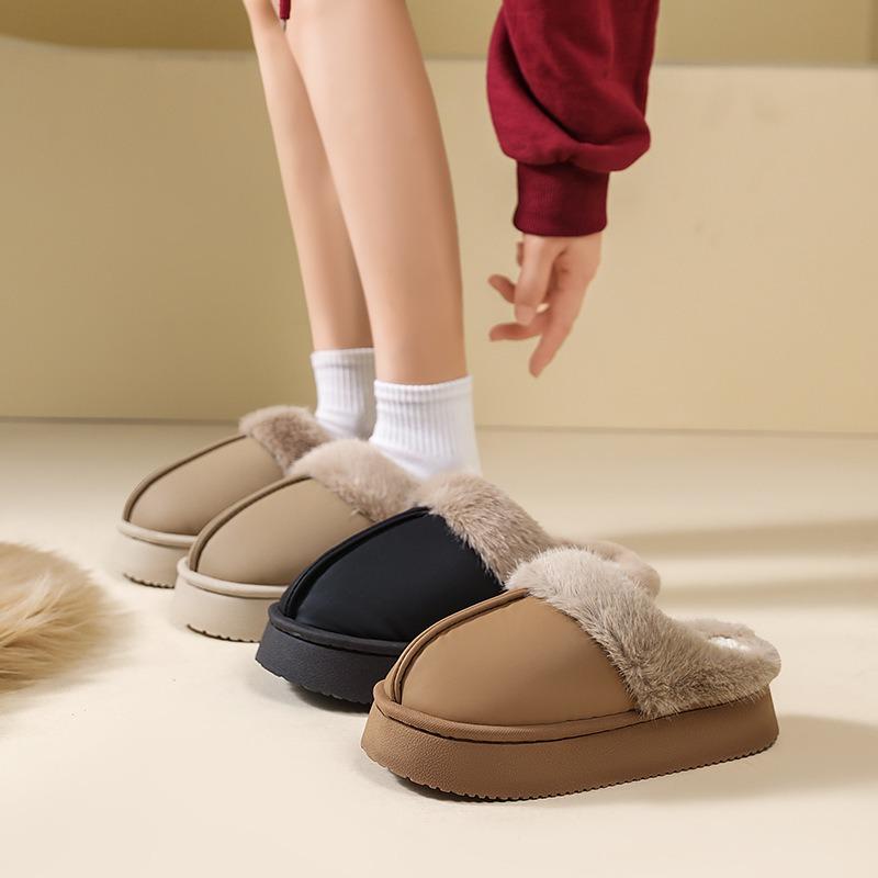 New cotton shoes, women's thickened slippers, velvet thick-soled non-slip, home thermal bag head, and a cotton mop.