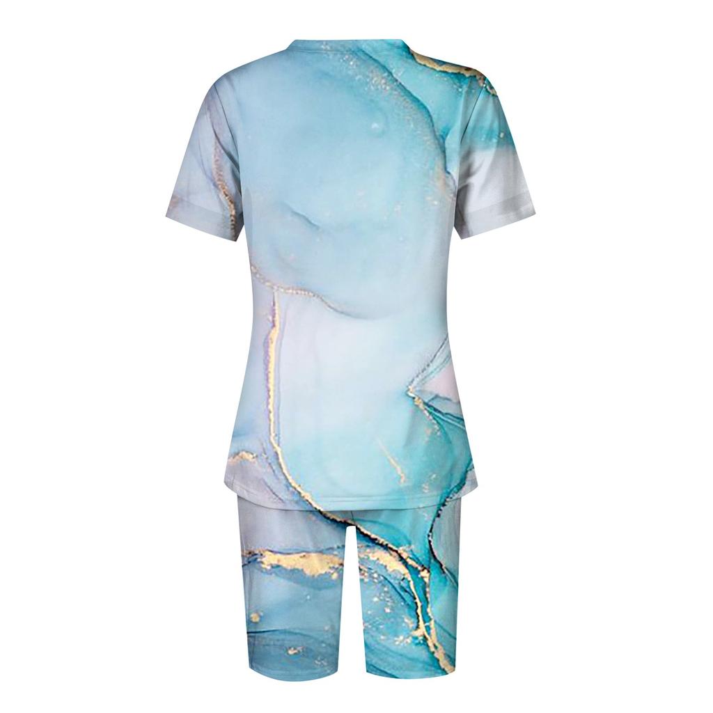 Womens Loungewear Two Piece Outfits For Women Summer V Neck T-Shirt Tops Shorts Workout Sports Tracksuit